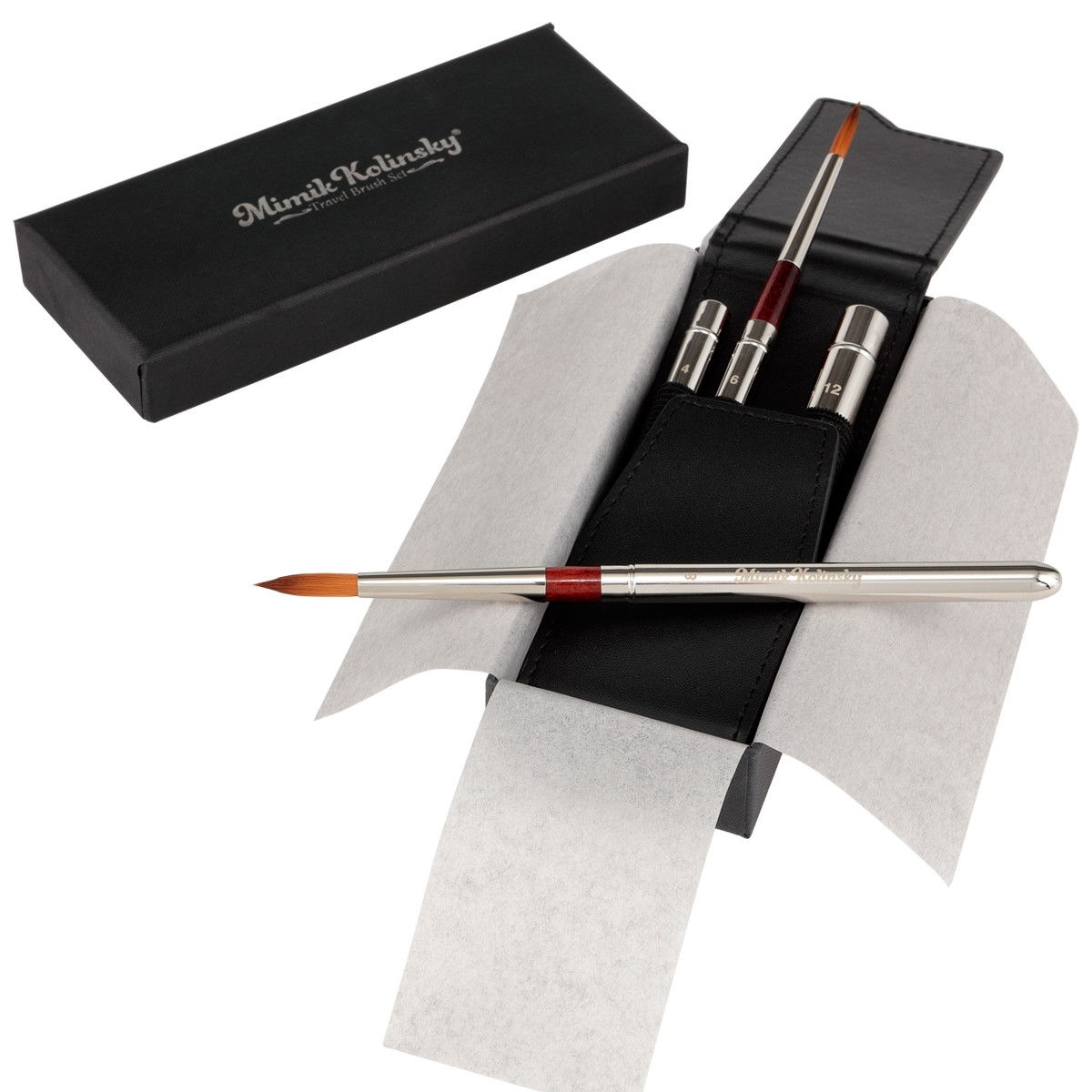 Mimik Synthetic Kolinsky Short Handle Brush Sets