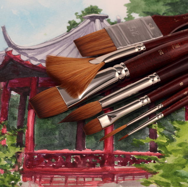 Mimik Kolinsky Synthetic Sable Short Handle Brushes Mimik Kolinsky Synthetic Sable Short Handle Brushes