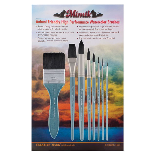 Mimik Synthetic Squirrel Short Handle Brush Sets Mimik Synthetic Squirrel Short Handle Brush Sets
