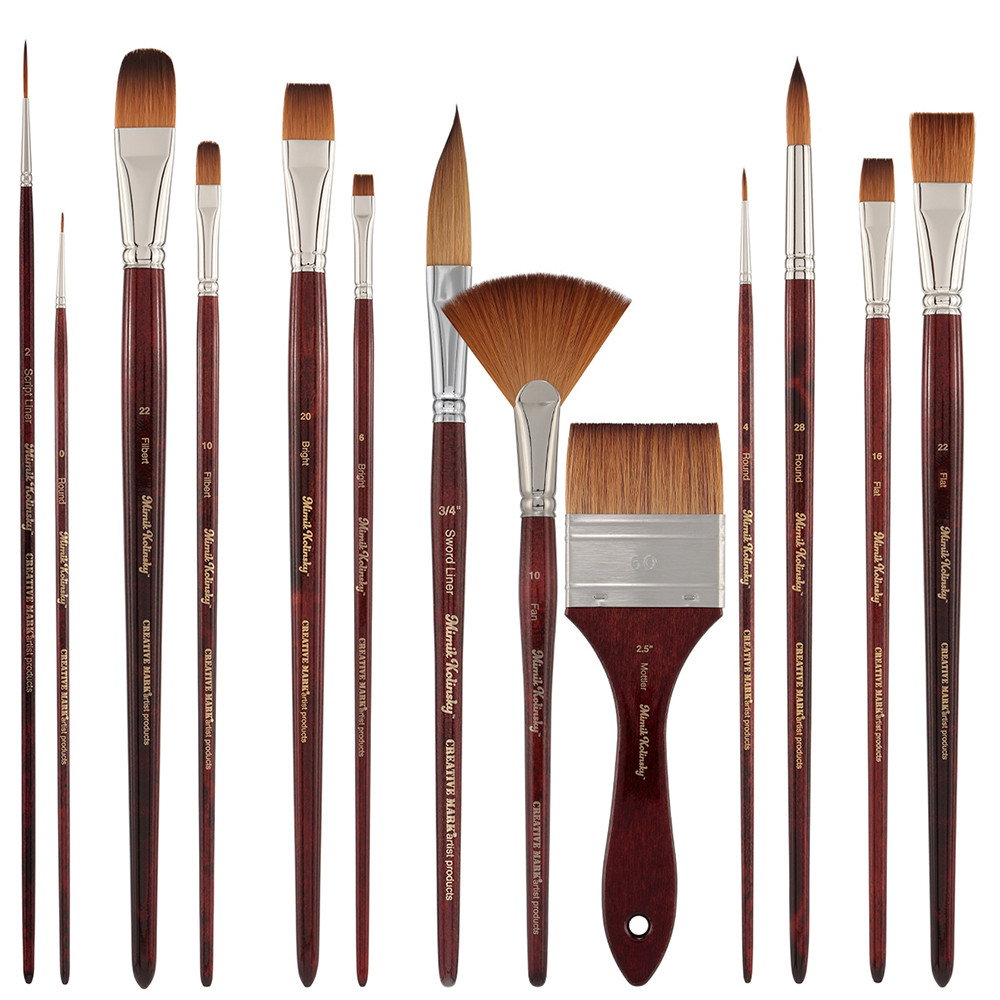 Mimik Synthetic Kolinsky Long Handle Brushes