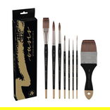 New York Central Oasis Short Handle Synthetic Brush Set of 8