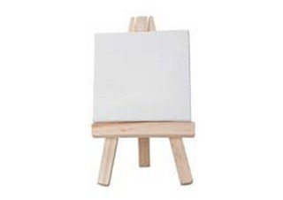 Creative Mark Ultra Mini Acrylic Prime 2"x2" Canvas with Natural Easel Set