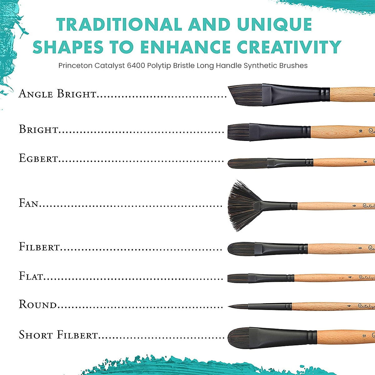 Princeton Catalyst Long Handle Brushes