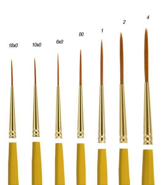 Qualita Golden Taklon Short Handle Brushes