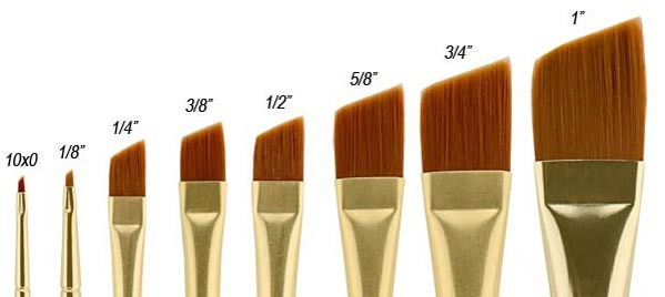 Qualita Golden Taklon Short Handle Brushes
