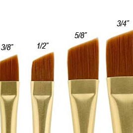 Qualita Golden Taklon Short Handle Brushes Qualita Golden Taklon Short Handle Brushes