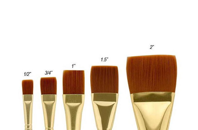 Qualita Golden Taklon Short Handle Brushes