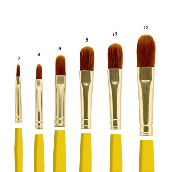 Qualita Golden Taklon Short Handle Brushes