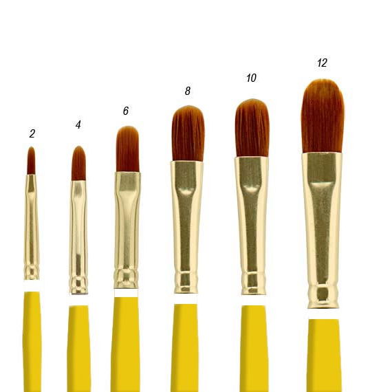 Qualita Golden Taklon Short Handle Brushes Qualita Golden Taklon Short Handle Brushes