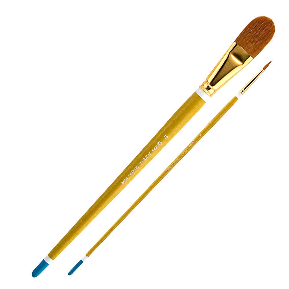 Qualita Golden Taklon Long Handle Brushes
