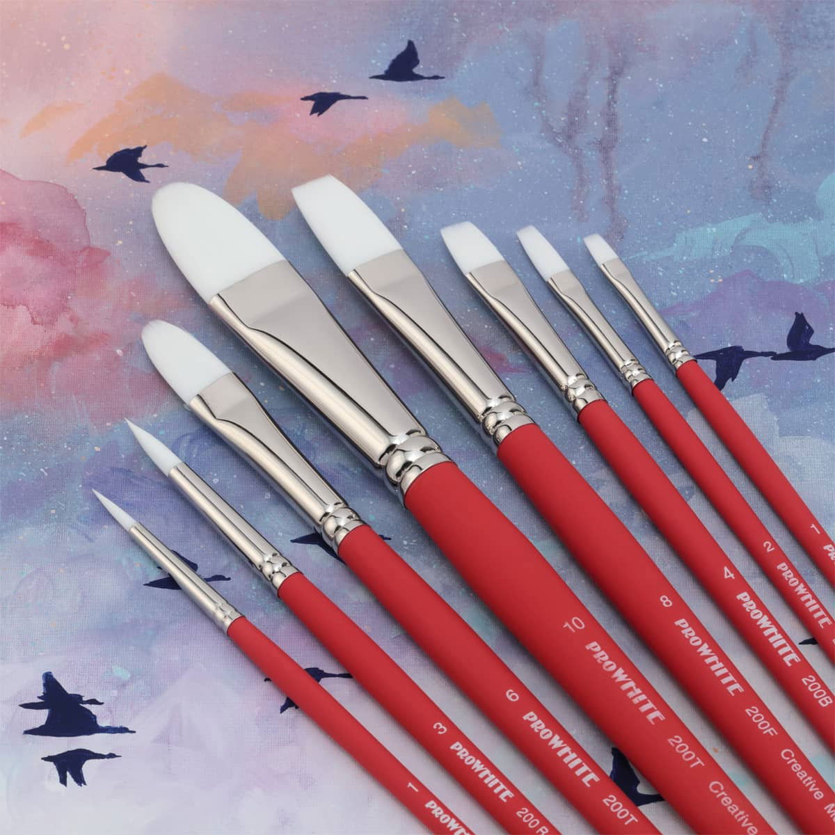 Pro White Synthetic Brushes