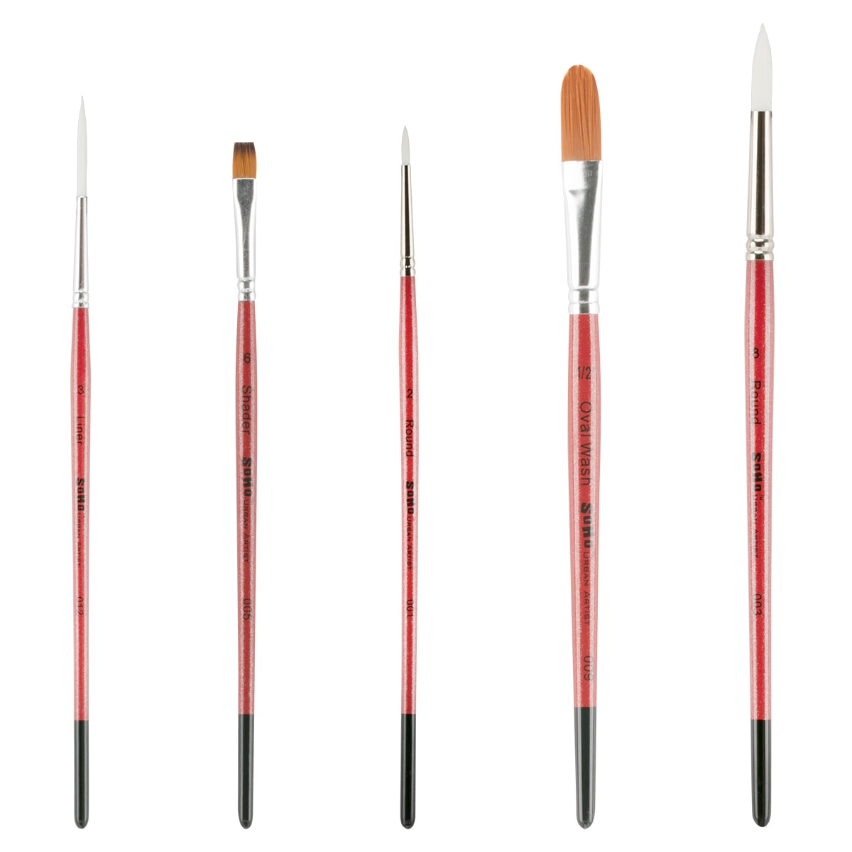 SoHo Urban Artist Set of 5 Short Handle Watercolor Brushes - (88849)