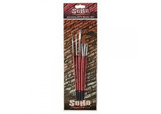 SoHo Urban Artist Set of 5 Short Handle Watercolor Brushes