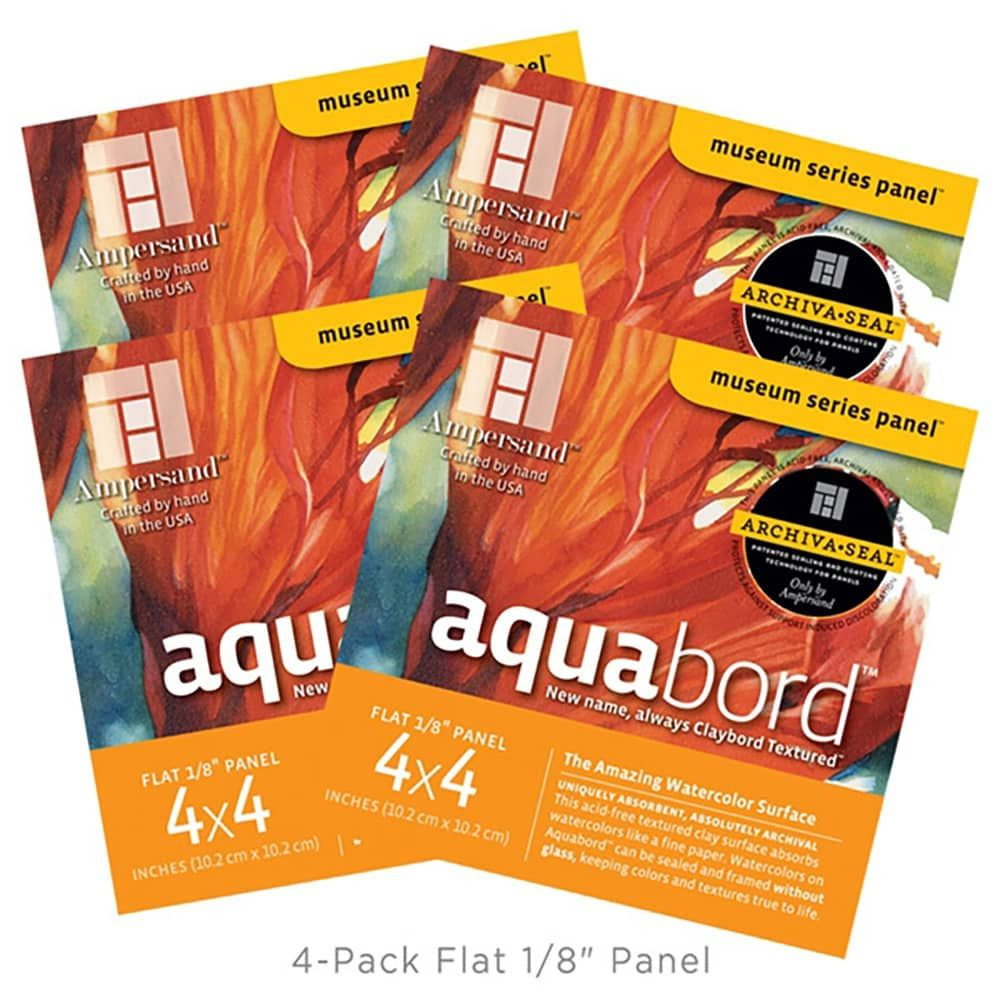 Ampersand Aquabord 1/8" Flat Panel 4"x4" Pack of 4 - (66051)