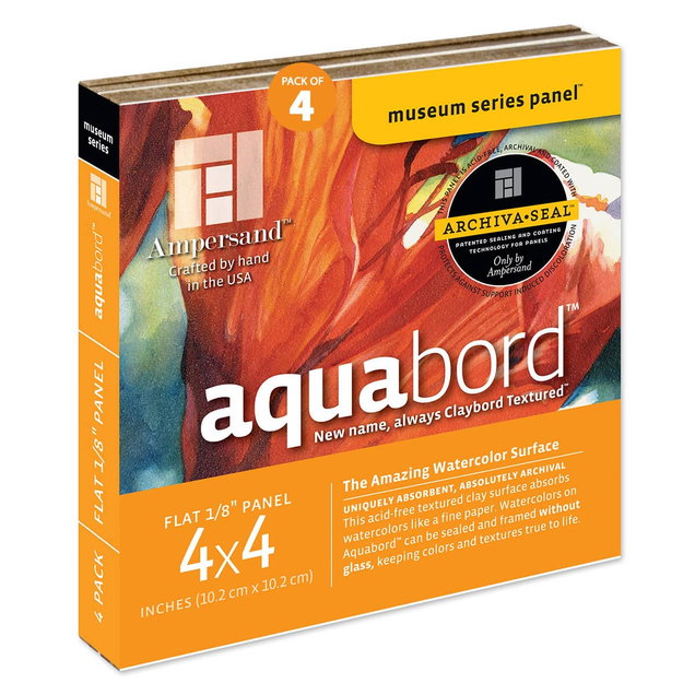 Ampersand Aquabord 1/8" Flat Panel 4"x4" Pack of 4 - (66051) Ampersand Aquabord 1/8" Flat Panel 4"x4" Pack of 4 - (66051)