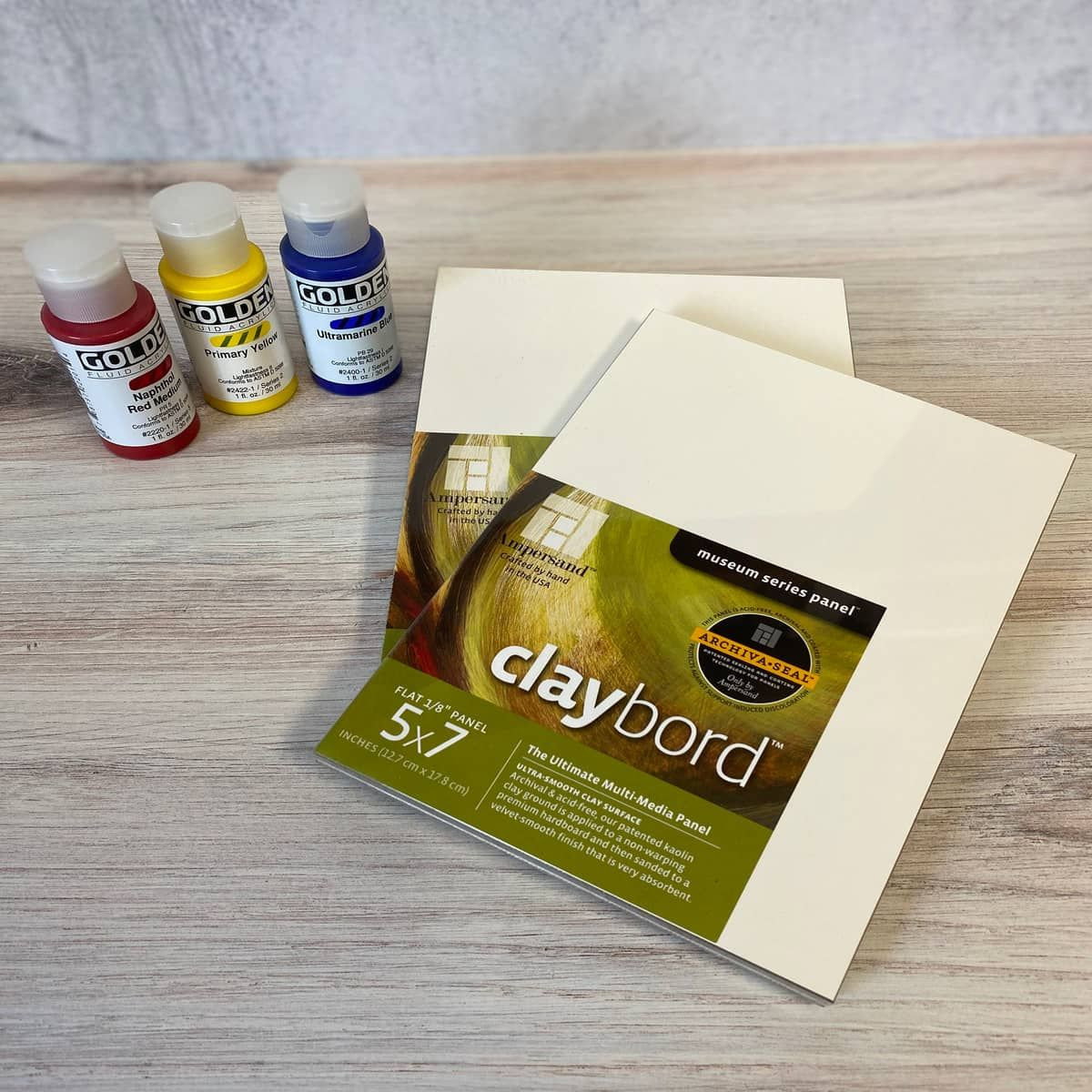Ampersand Claybord Smooth 1/8" Flat Panel 5"x7" Pack of 3 - (63376)