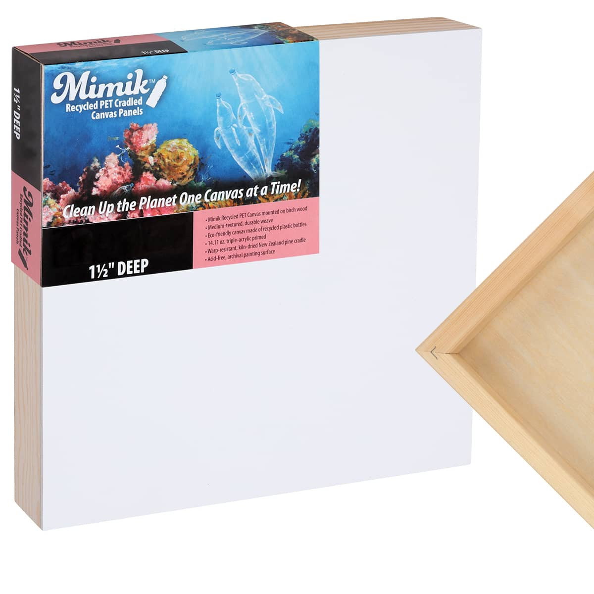 Mimik Recycled PET 1.5" Deep Cradled Canvas Panel 8x8 - (92419)