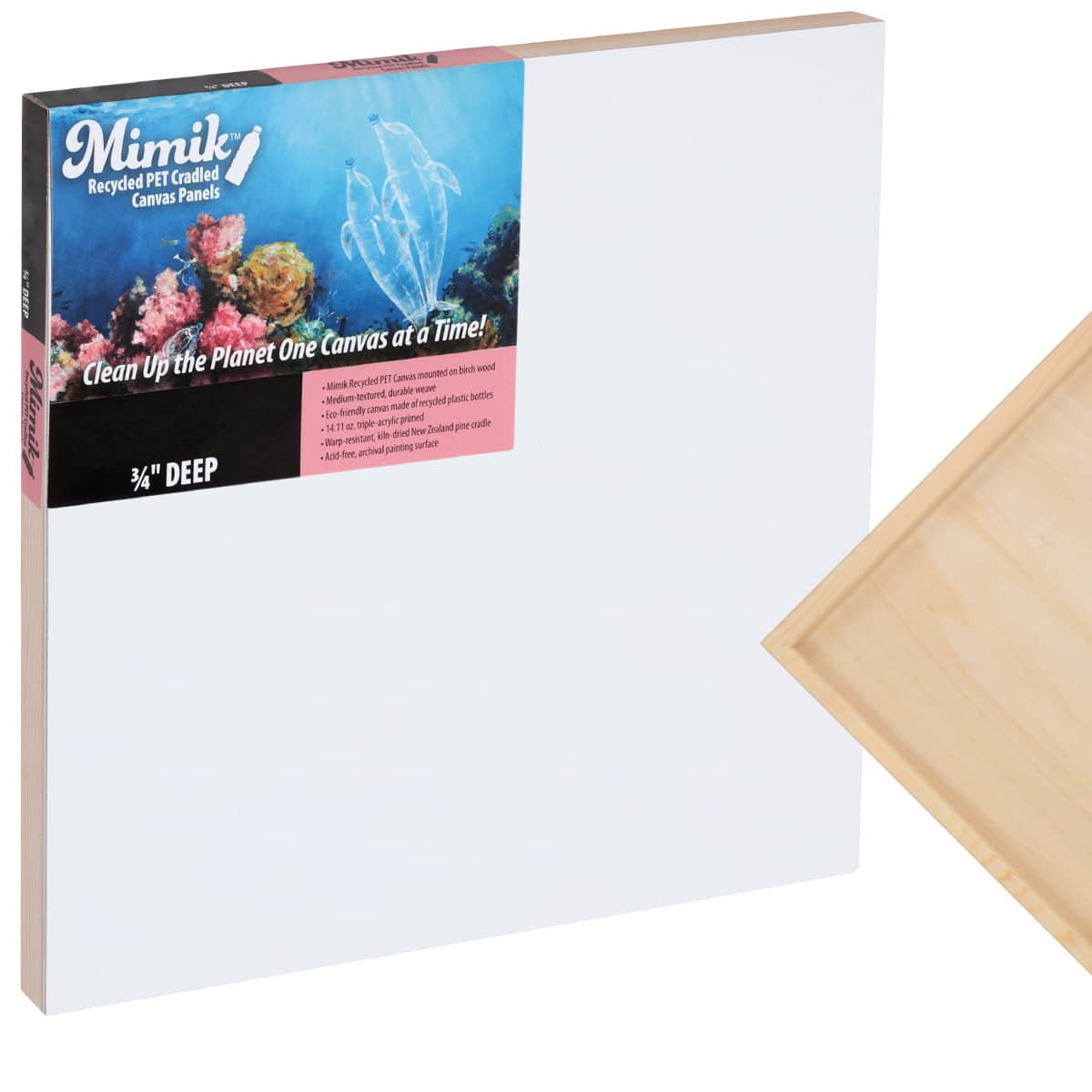Mimik Recycled PET 3/4" Deep Cradled Canvas Panel 6"x6" - (92405)