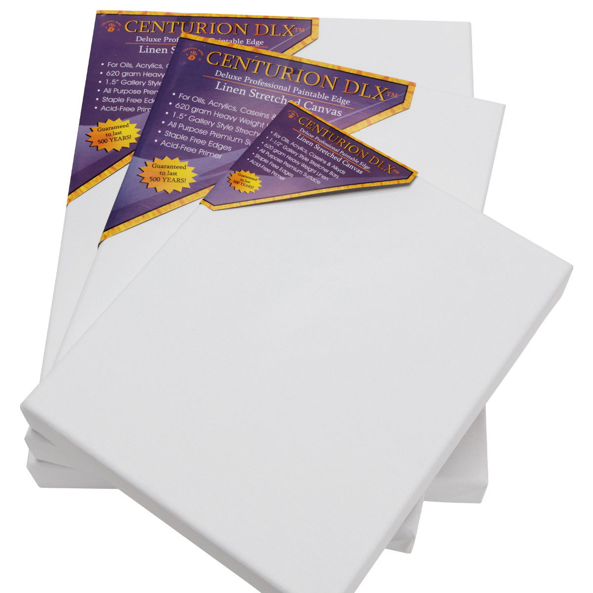 Centurion DLX Triple Acrylic Primed Linen 1-1/2 inch Deep Stretched Canvas