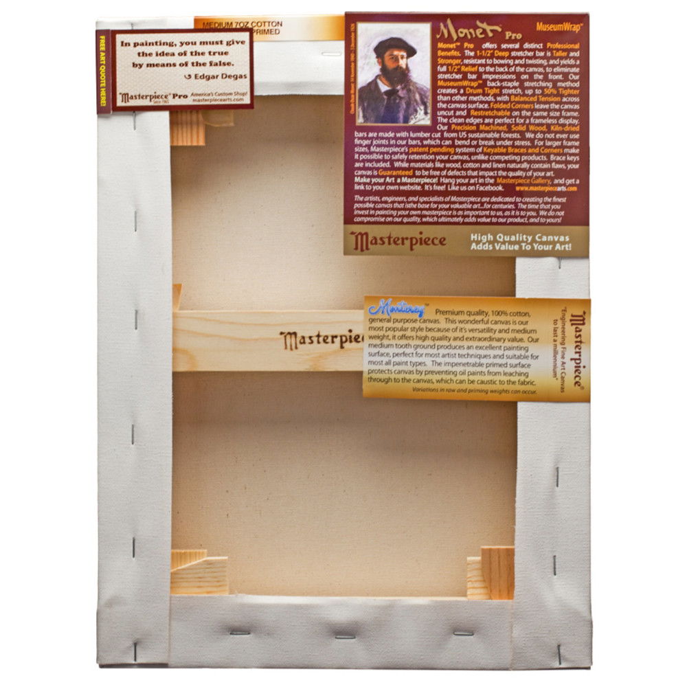 Masterpiece Monet Pro Monterey 1-1/2 in. Deep Stretched Canvas