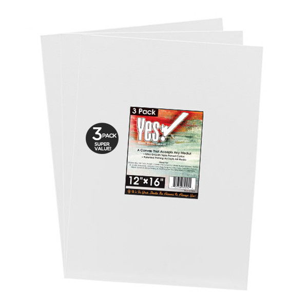 Yes All Media Canvas Panel 12x16 Pack of 3 - (89095)