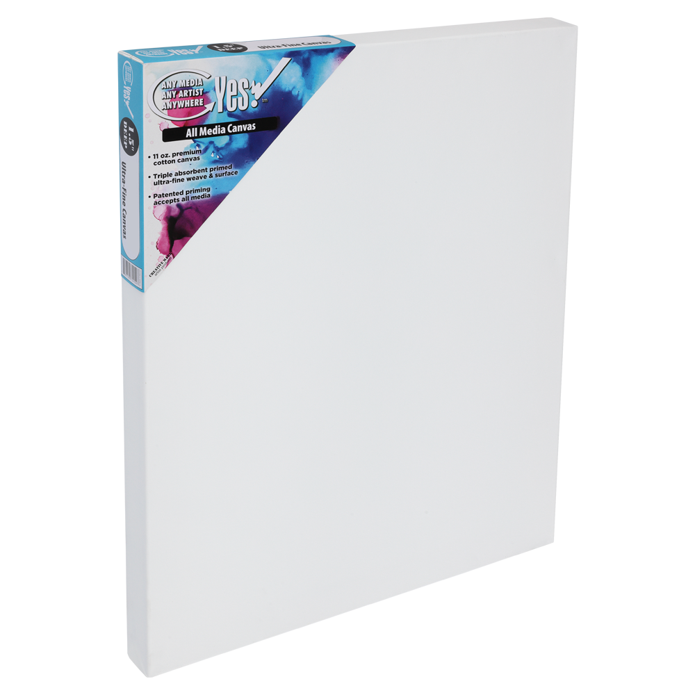 Yes! 1.5" Deep Wet Media Stretched Cotton Canvas - 12"x16" - (75450)
