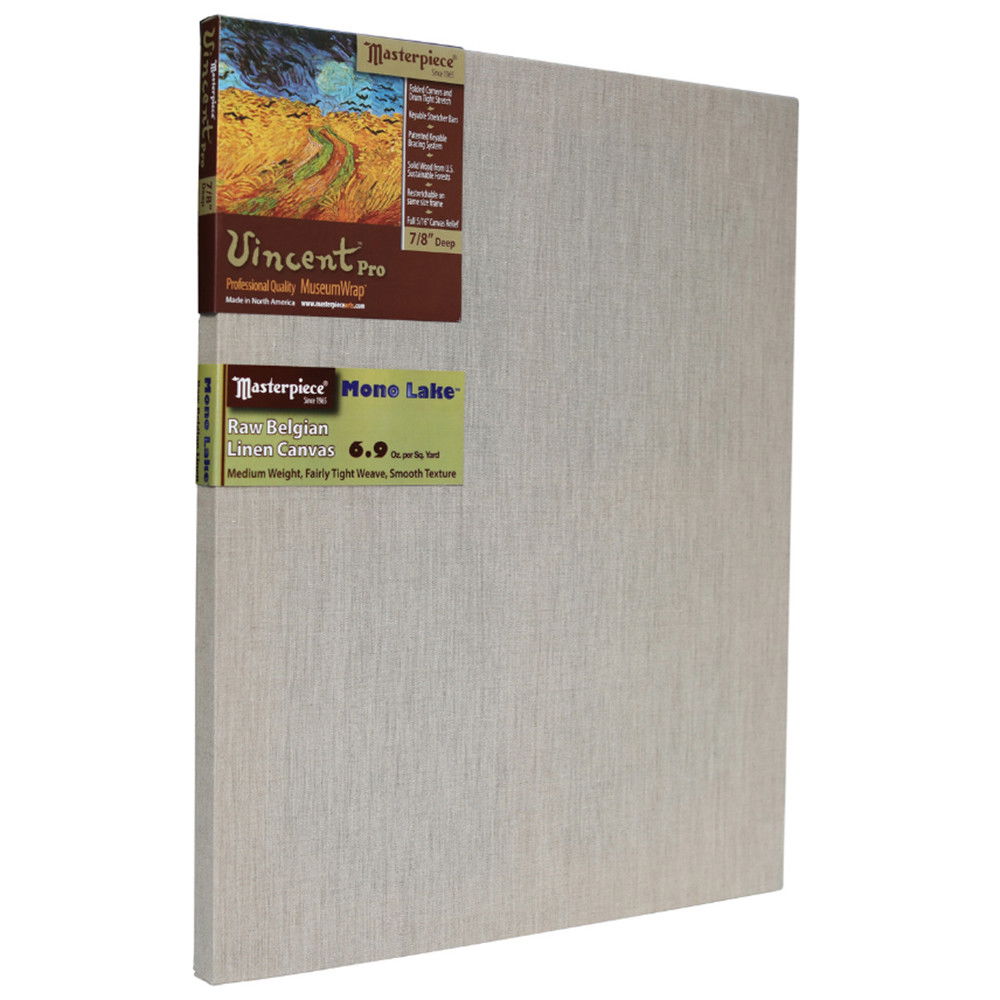 Masterpiece Vincent Pro Mono Lake Raw Linen Stretched Canvas