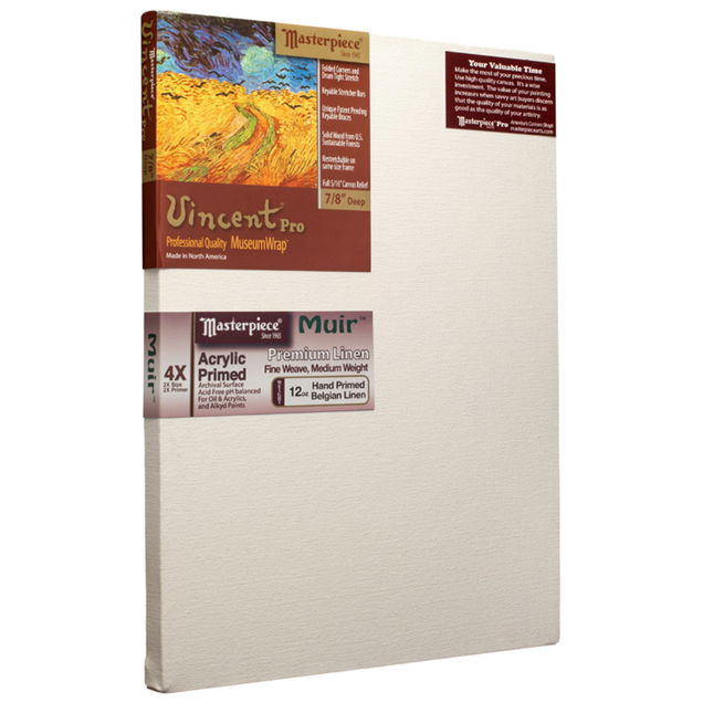 Masterpiece Vincent Muir Acrylic Primed Linen 7/8inch Deep Stretched Canvas Masterpiece Vincent Muir Acrylic Primed Linen 7/8inch Deep Stretched Canvas