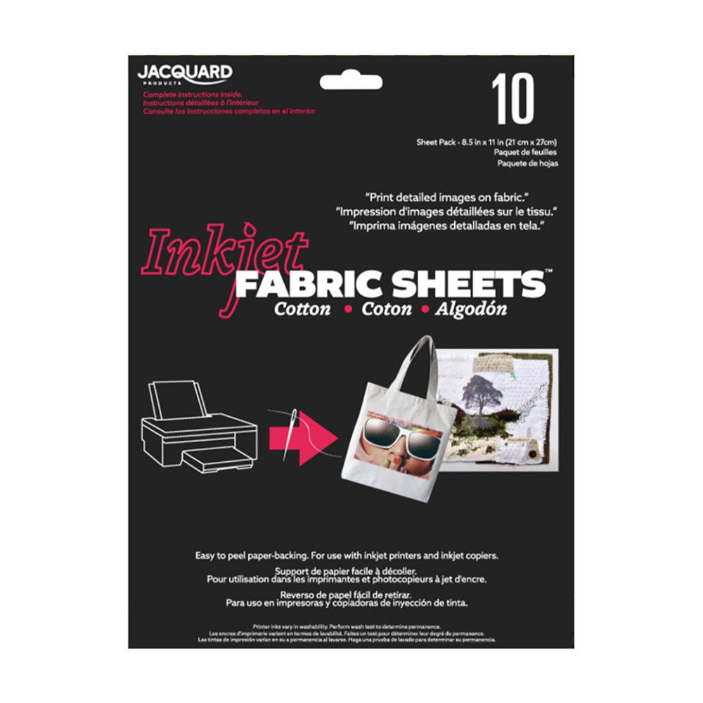 Jacquard Inkjet Fabric Sheets for Cotton 10-Pack of 8.5 x 11 inch Sheets - (200046190)