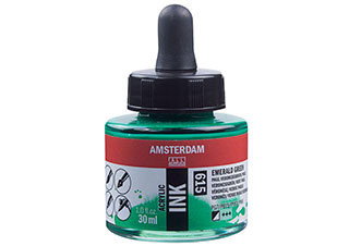 Amsterdam Acrylic Ink 30ml Emerald Green - (200027500)