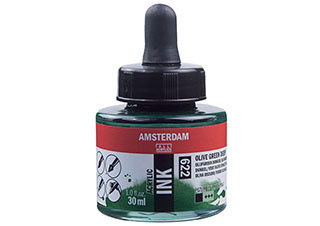 Amsterdam Acrylic Ink 30ml Olive Green Deep - (200027509)