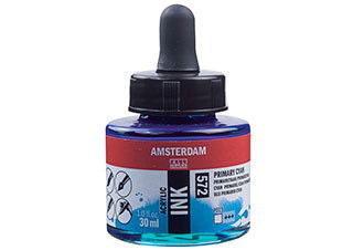 Amsterdam Acrylic Ink 30ml Primary Cyan - (200027516)