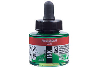Amsterdam Acrylic Ink 30ml Permanent Green Light - (200027513)