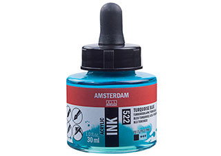 Amsterdam Acrylic Ink 30ml Turquoise Blue - (200027530)