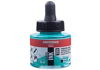 Amsterdam Acrylic Ink 30ml Turquoise Green - (200027531)