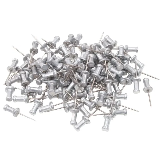 Advantus 5/8" Aluminum Push Pins Box of 100 - (1000084264) Advantus 5/8" Aluminum Push Pins Box of 100 - (1000084264)