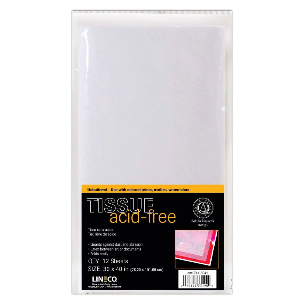 Lineco Acid-Free Unbuffered Tissue Paper 30"x40" Pack of 12 Sheets - (47270)