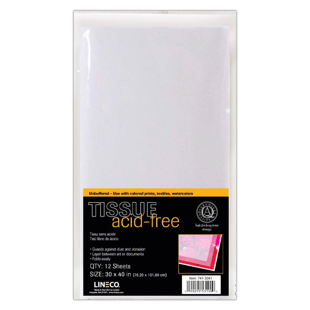 Lineco Acid-Free Unbuffered Tissue Paper 30"x40" Pack of 12 Sheets - (47270) Lineco Acid-Free Unbuffered Tissue Paper 30"x40" Pack of 12 Sheets - (47270)