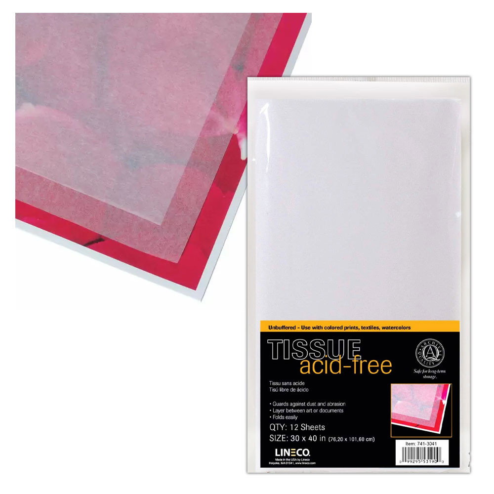 Lineco Acid-Free Unbuffered Tissue Paper 30"x40" Pack of 12 Sheets - (47270)