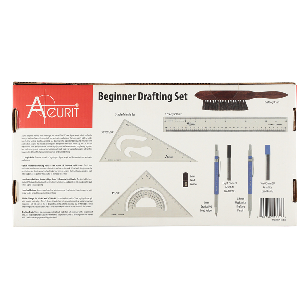 Acurit 7 Piece Beginner Drafting Set