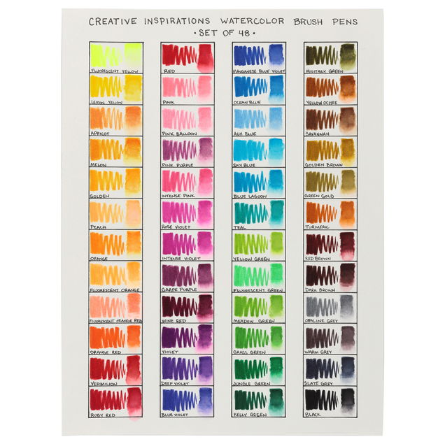 Creative Inspirations Watercolor Ink Brush Pen Set of 48 Creative Inspirations Watercolor Ink Brush Pen Set of 48