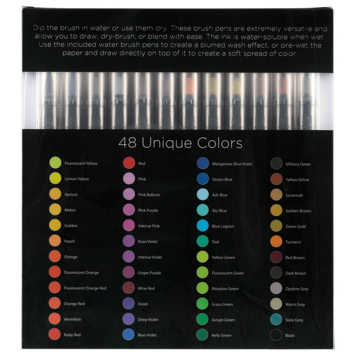 Creative Inspirations Watercolor Ink Brush Pen Set of 48
