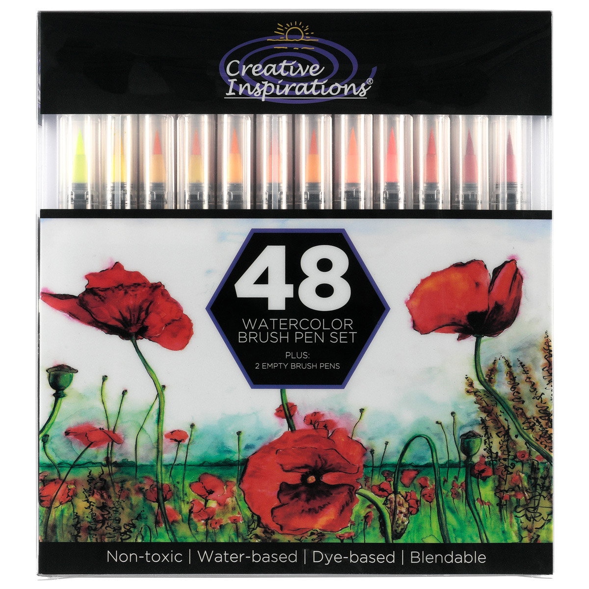 Creative Inspirations Watercolor Ink Brush Pen Set of 48