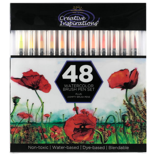 Creative Inspirations Watercolor Ink Brush Pen Set of 48 Creative Inspirations Watercolor Ink Brush Pen Set of 48