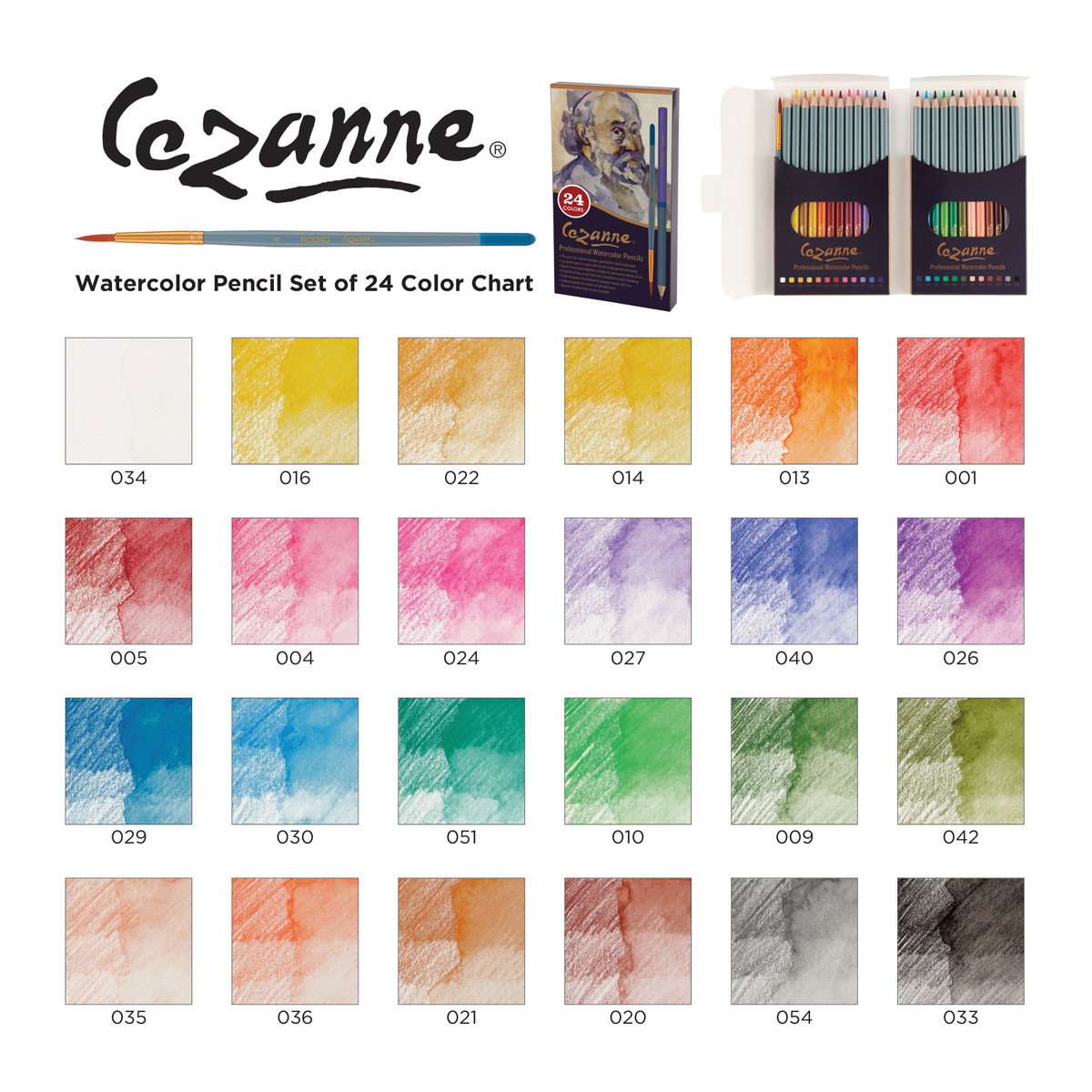 Creative Mark Cezanne Watercolor Pencil Set of 24 Colors - (90153)