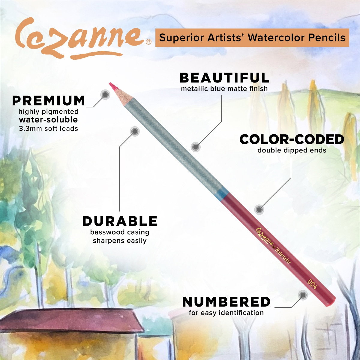 Creative Mark Cezanne Watercolor Pencil Set of 24 Colors - (90153)