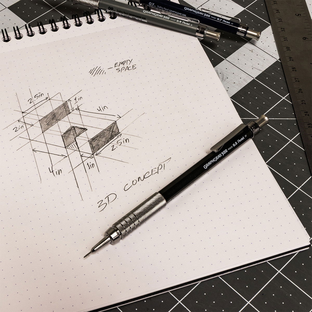 Pentel Graph Gear 500 Mechanical Draft Pencils