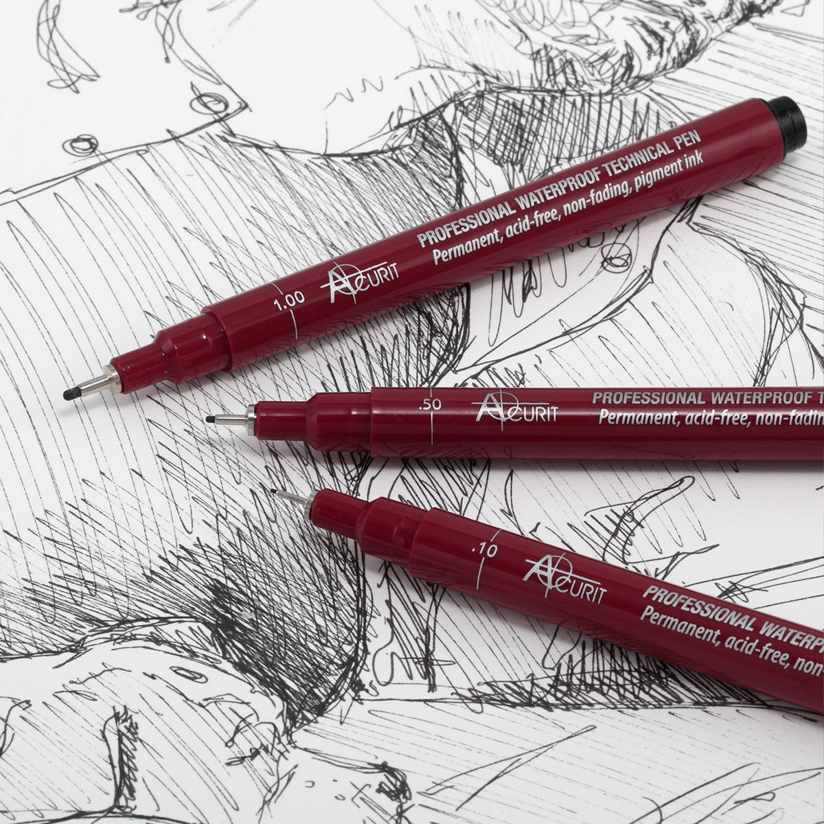 Acurit Waterproof Ink Drawing Technical Pen Set of 6