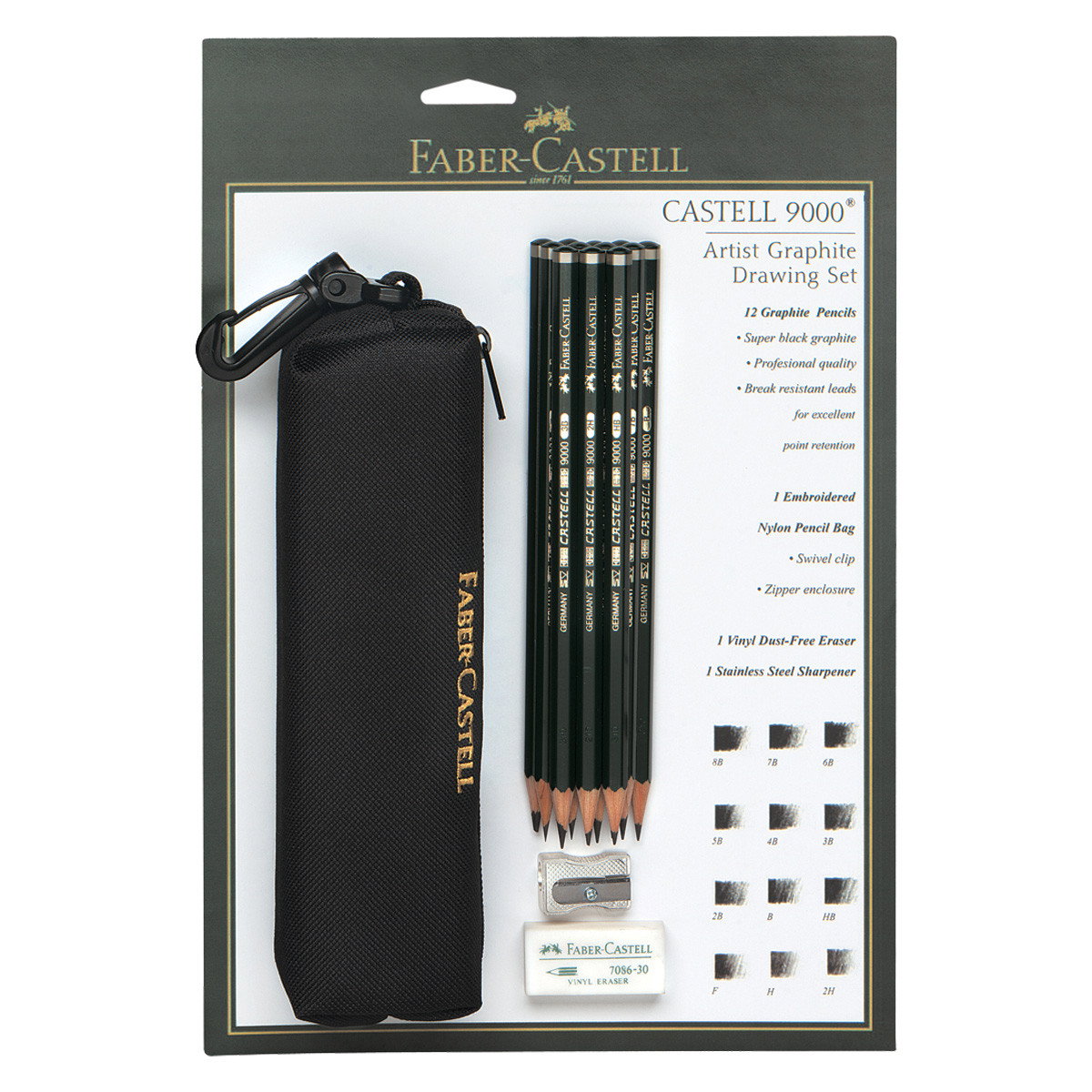 Faber-Castell 9000 Graphite Drawing Set 15 Pieces - (200007001)