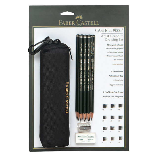 Faber-Castell 9000 Graphite Drawing Set 15 Pieces - (200007001) Faber-Castell 9000 Graphite Drawing Set 15 Pieces - (200007001)